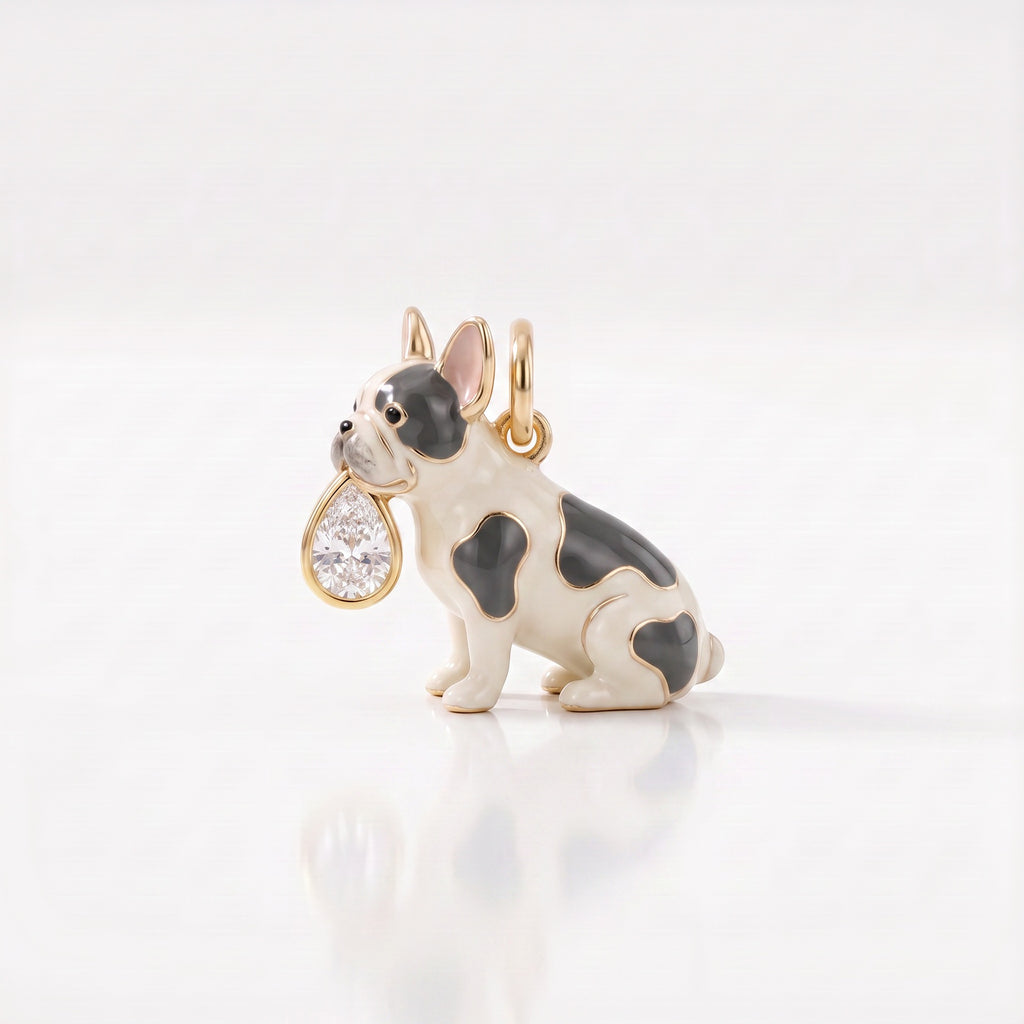 3D Puppy and Deer Crystal Pendant Charms