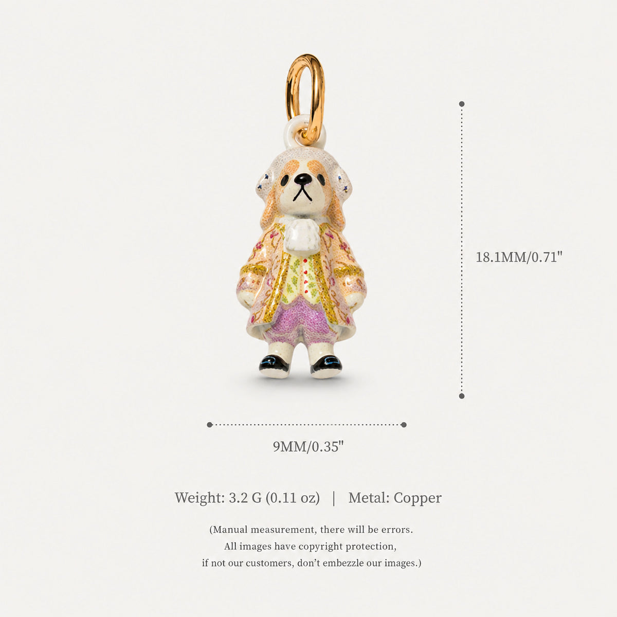 18K Gold-Plated Cute Cartoon Pendant Charms