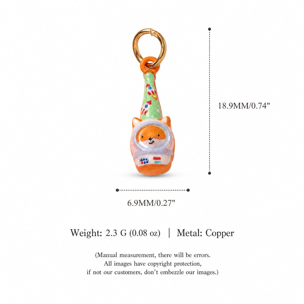 Gold-Tone Enamel Cartoon Animal Pendant Charms