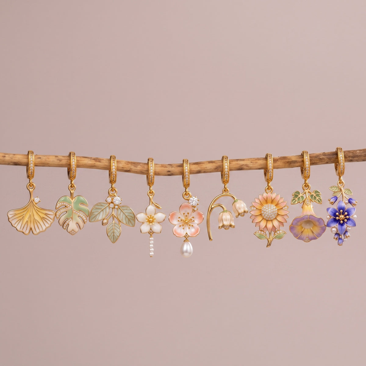Botanical Flower Charms