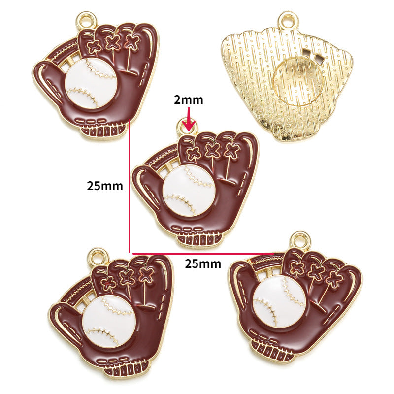 Sports Ball Alloy Charms – Colorful Enamel-Style Football, Basketball & Volleyball Pendants for DIY Bracelets, Keychains & Jewelry Making