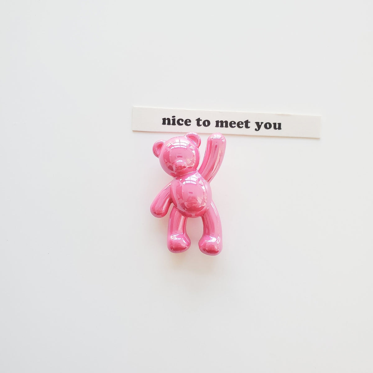 Cream Candy Bear Acrylic Beads