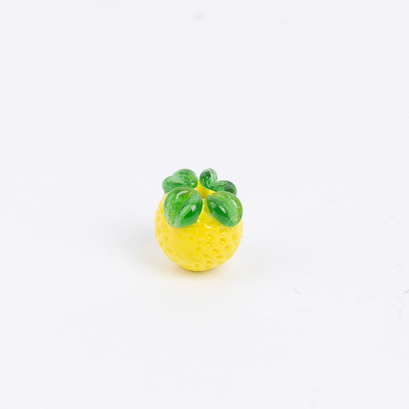Lemon Fruit Lampwork Glass Beads