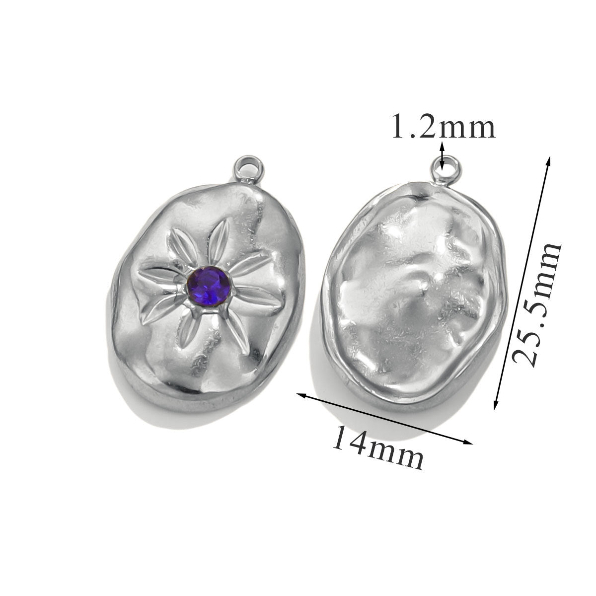 Gold-Plated Stainless Steel Crystal Sun, Star and Moon Pendant Charms 3pcs