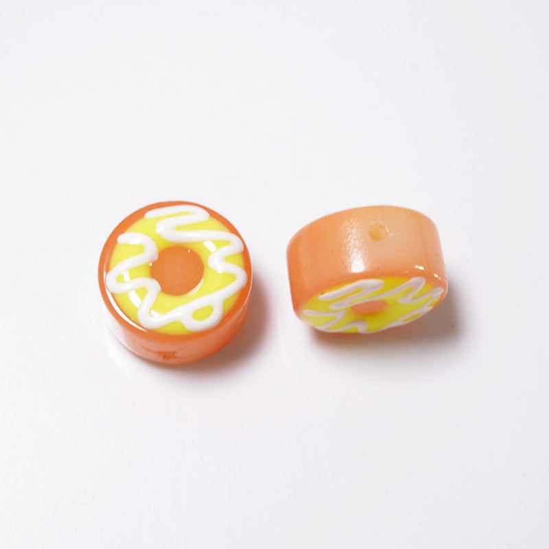 Cute Colorful Donut Glass Beads