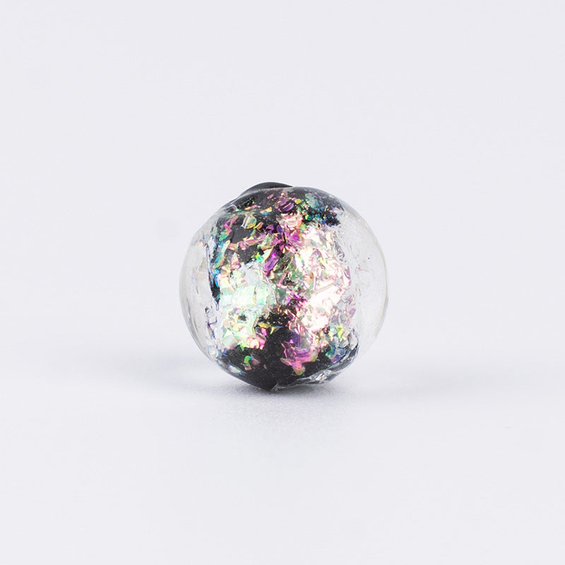 Color-Powder Glass Round Beads