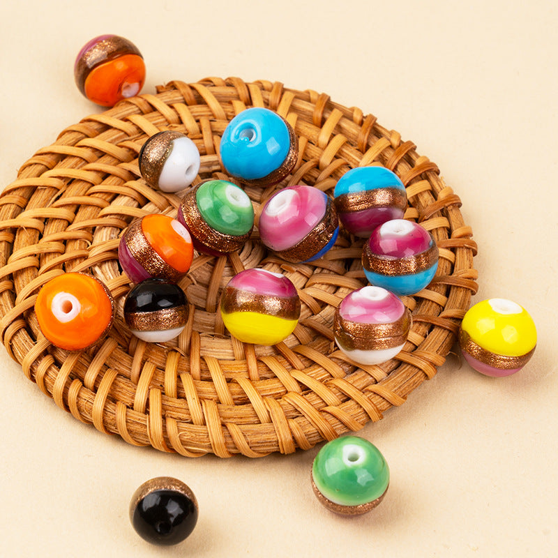 Gold Wire Lampwork Beads