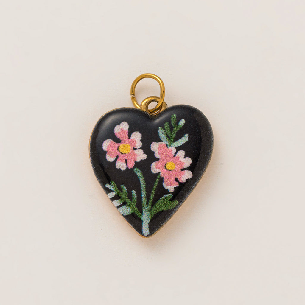 18K Gold-Plated Colorful Heart Pendant Charms