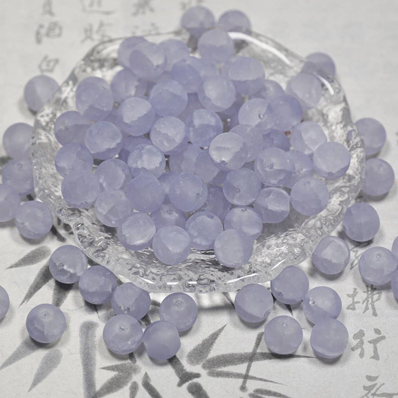 Frosted Moonlight Jade-Style Glass Beads