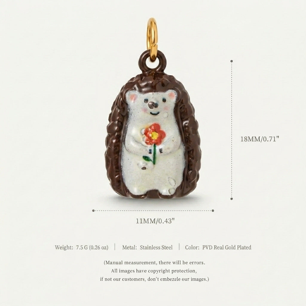 18K Gold-Plated Puppy Crystal Pendant Charms