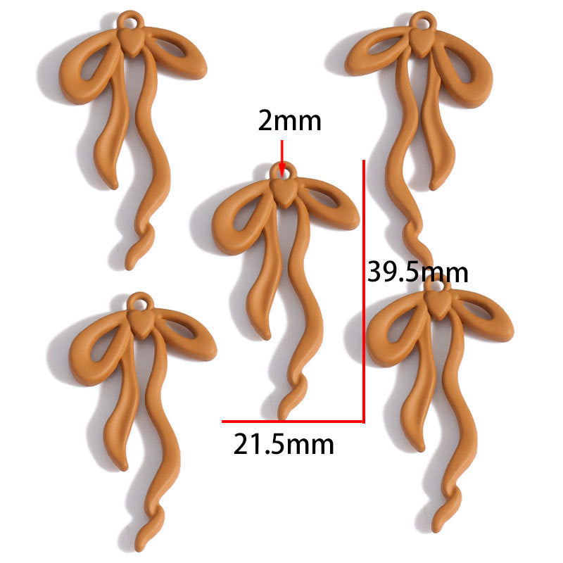 Colorful Painted Alloy Bow Charms – Fashion Ribbon Pendants for DIY Earrings, Necklaces, Hair Accessories & Jewelry Making