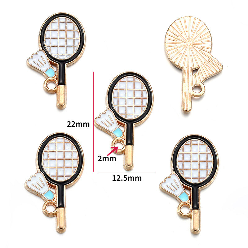 Sports Ball Alloy Charms – Colorful Enamel-Style Football, Basketball & Volleyball Pendants for DIY Bracelets, Keychains & Jewelry Making