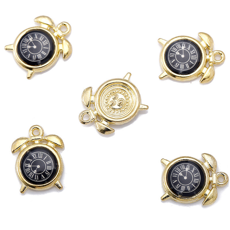17×11mm Colorful Clock Charms – Korean-Style Zinc Alloy Enamel-Style Watch Pendants for DIY Bracelets, Necklaces & Jewelry Making
