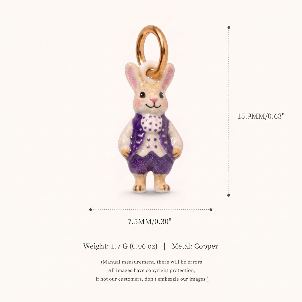 18K Gold-Plated Cute Cartoon Pendant Charms