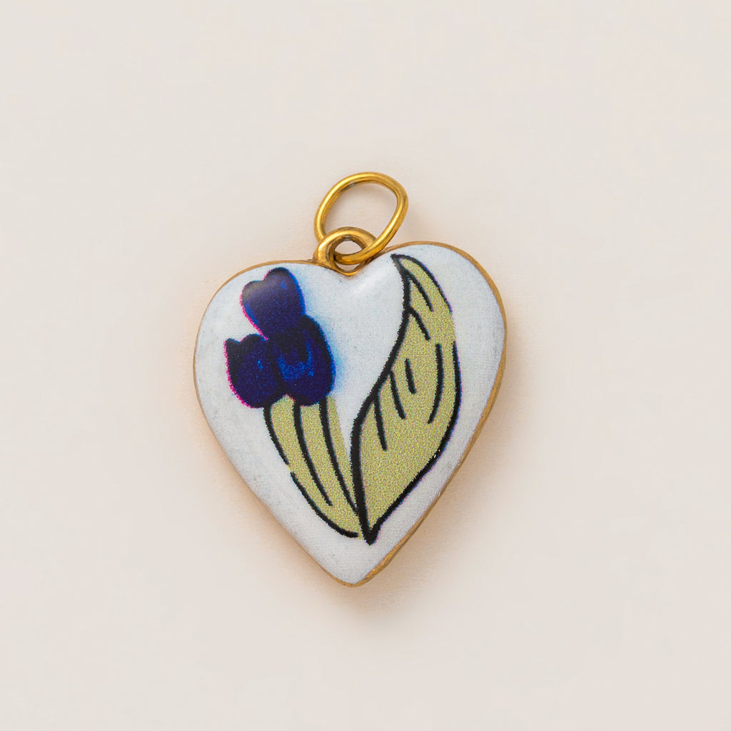 18K Gold-Plated Colorful Heart Pendant Charms
