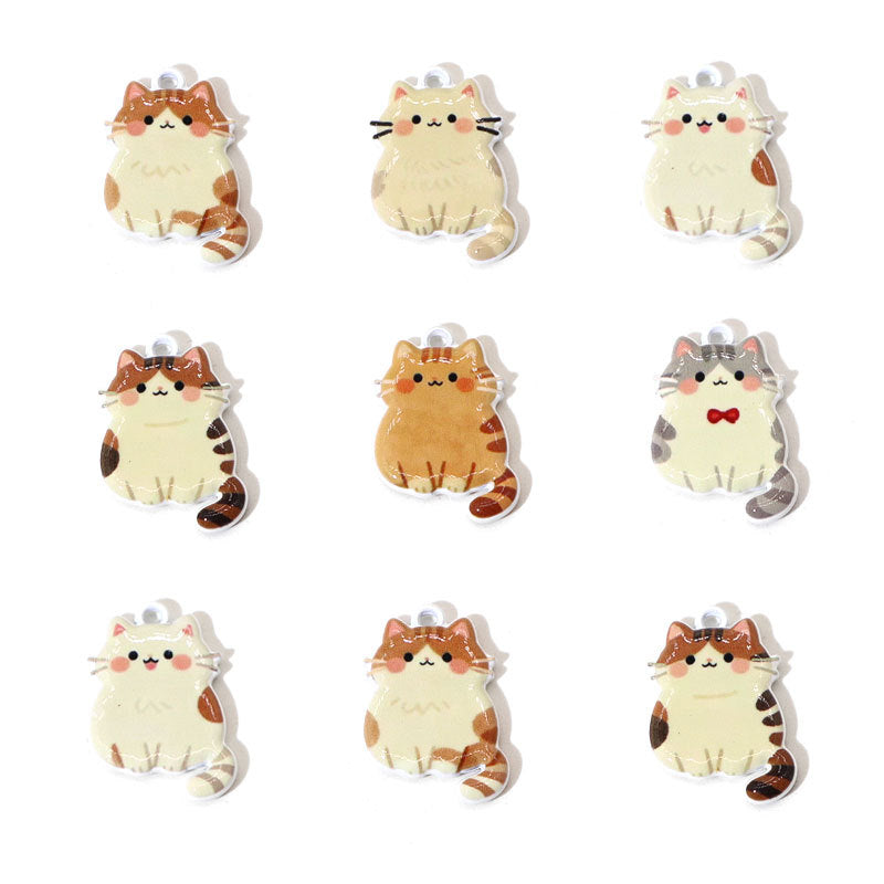 Cute Painted Cat Charms – Colorful Cartoon Cat Pendants for DIY Bracelets, Necklaces, Earrings & Hair Accessories