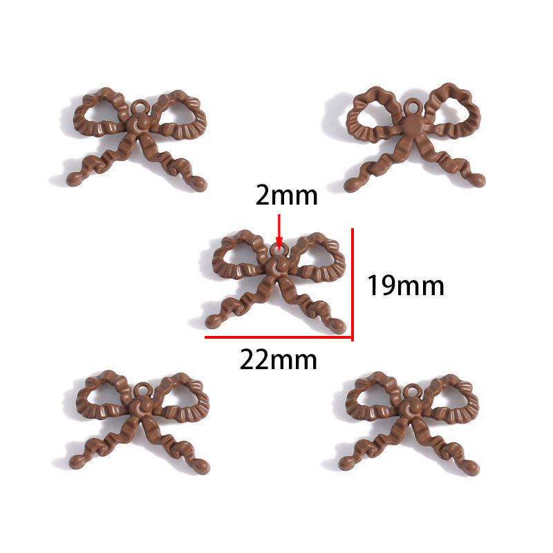 Colorful Painted Alloy Bow Charms – Fashion Ribbon Pendants for DIY Earrings, Necklaces, Hair Accessories & Jewelry Making