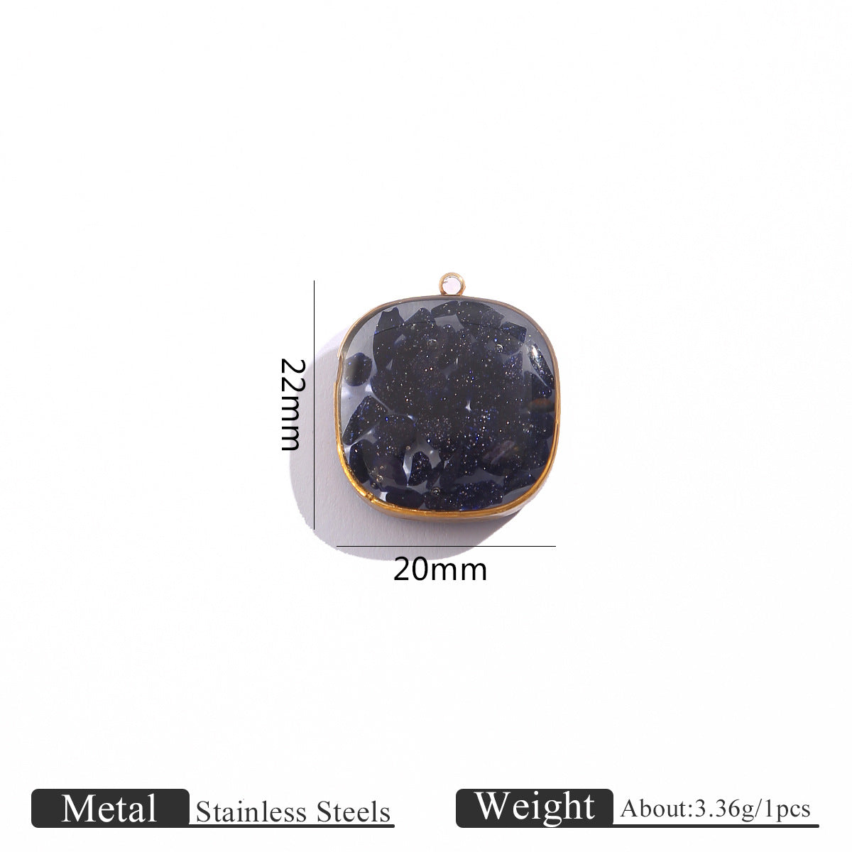 Epoxy Crushed Stone Pendant Charms