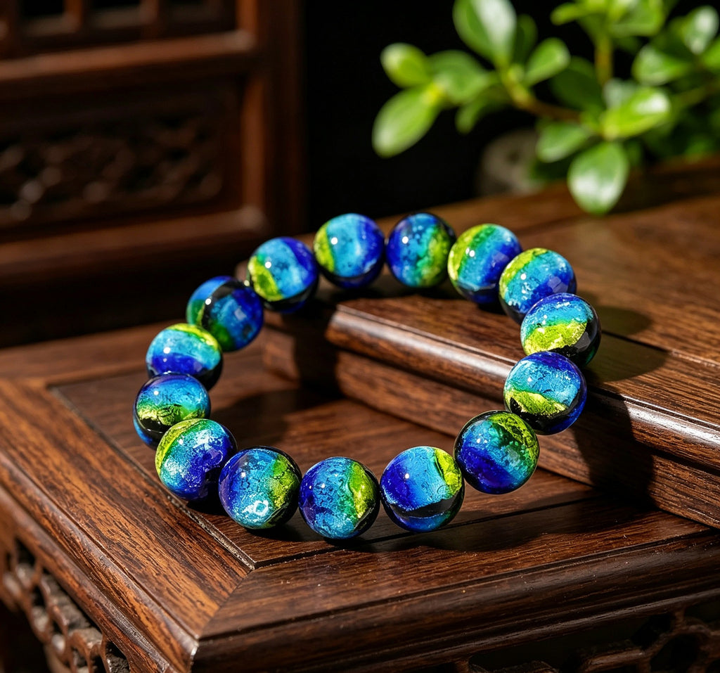 Namibia Storm Blue Glass Bracelets