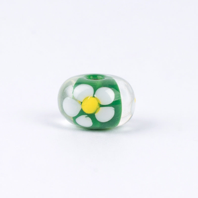 Daisy Flower Wheel Lampwork Glass Beads
