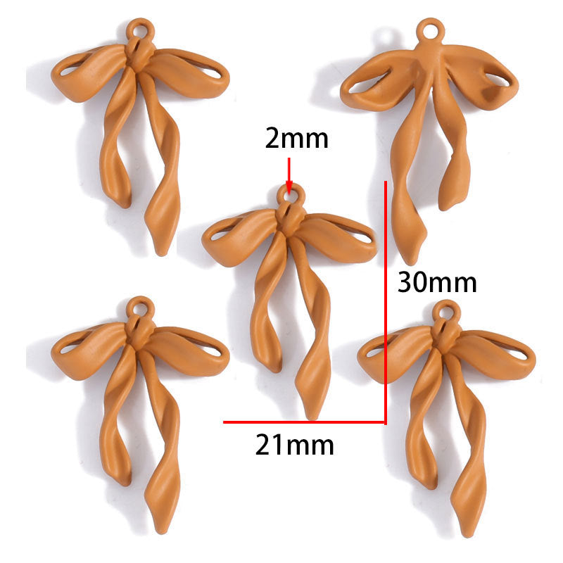 Colorful Painted Alloy Bow Charms – Fashion Ribbon Pendants for DIY Earrings, Necklaces, Hair Accessories & Jewelry Making