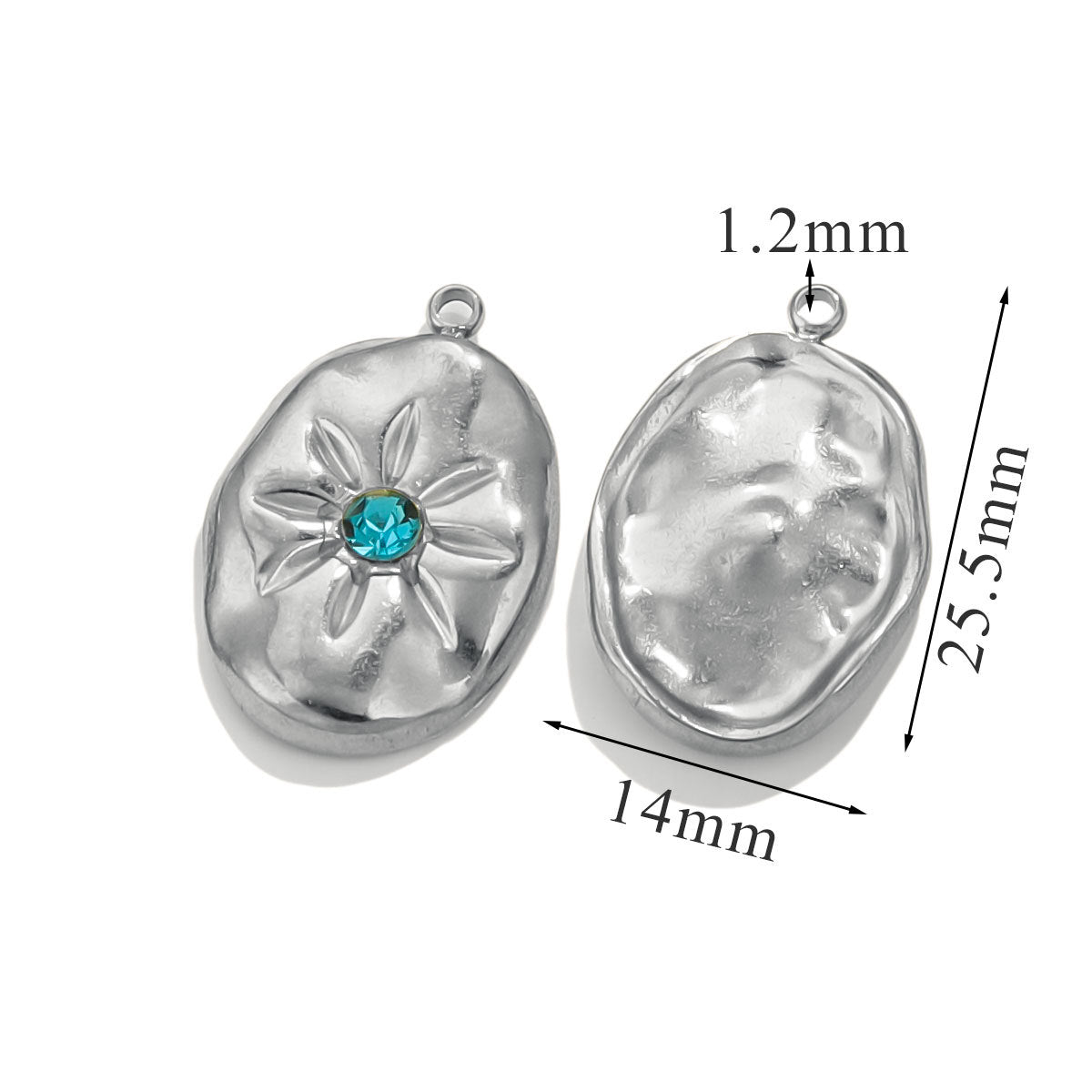 Gold-Plated Stainless Steel Crystal Sun, Star and Moon Pendant Charms 3pcs
