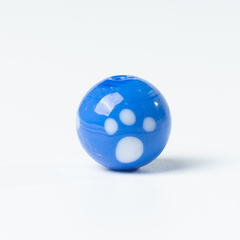 Cute Cat Paw Glass Beads with Straight Holes