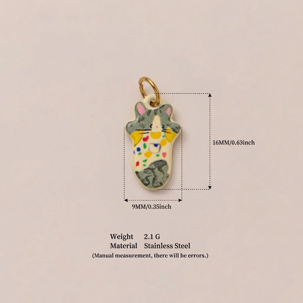Colorful Stainless Steel Animal Pendant Charms