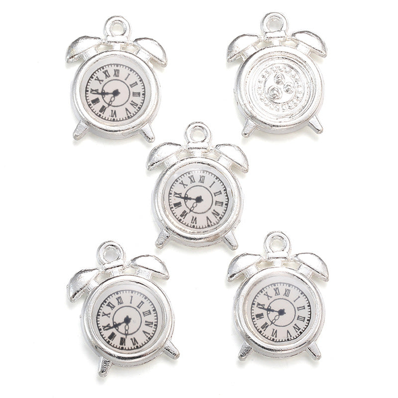 17×11mm Colorful Clock Charms – Korean-Style Zinc Alloy Enamel-Style Watch Pendants for DIY Bracelets, Necklaces & Jewelry Making