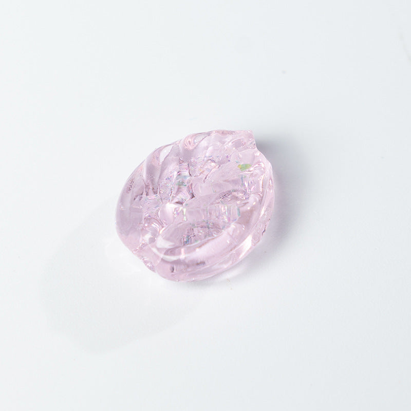 Colorful Powder-Glazed Glass Leaf Beads