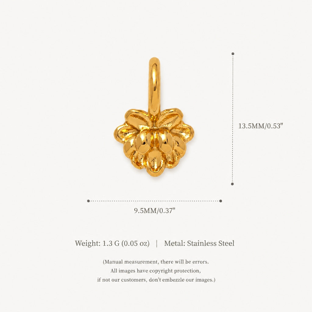 Elephant, Lotus & Heart Charms