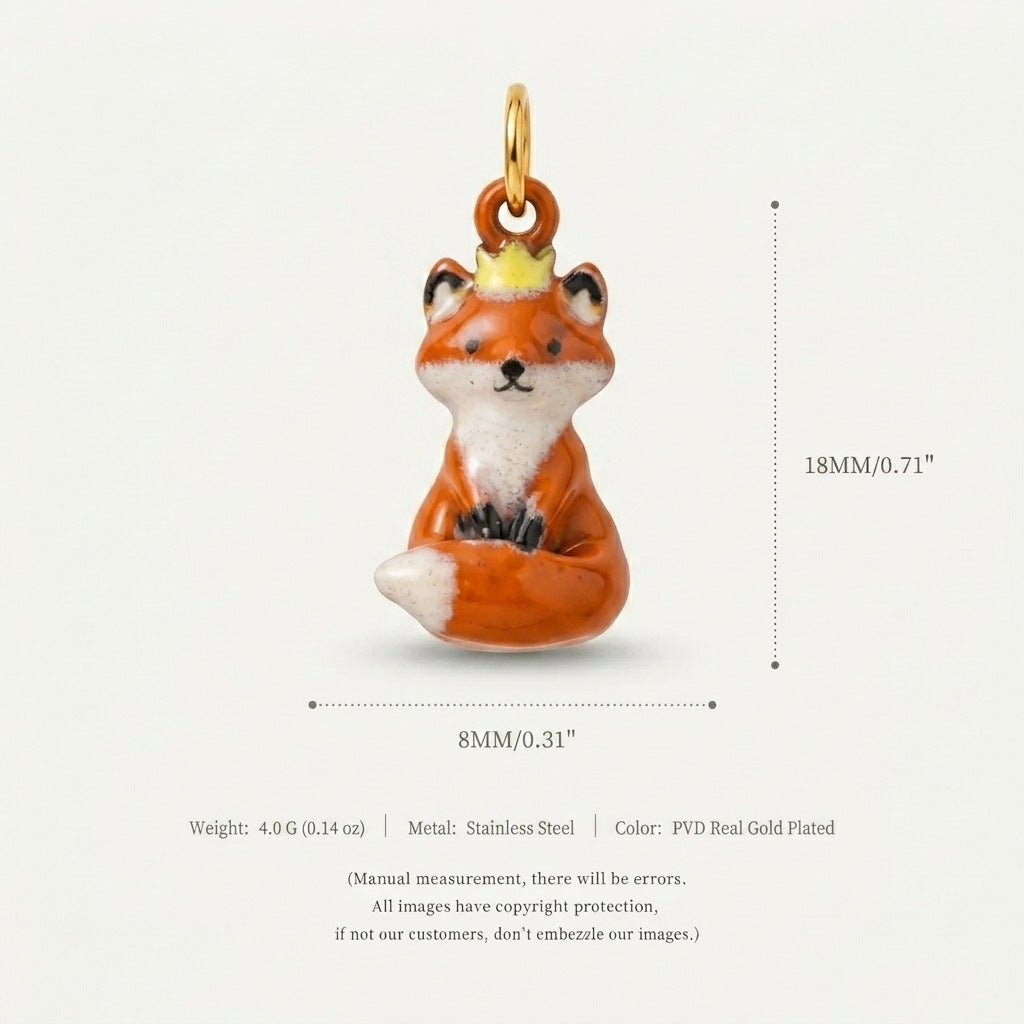 18K Gold-Plated Puppy Crystal Pendant Charms