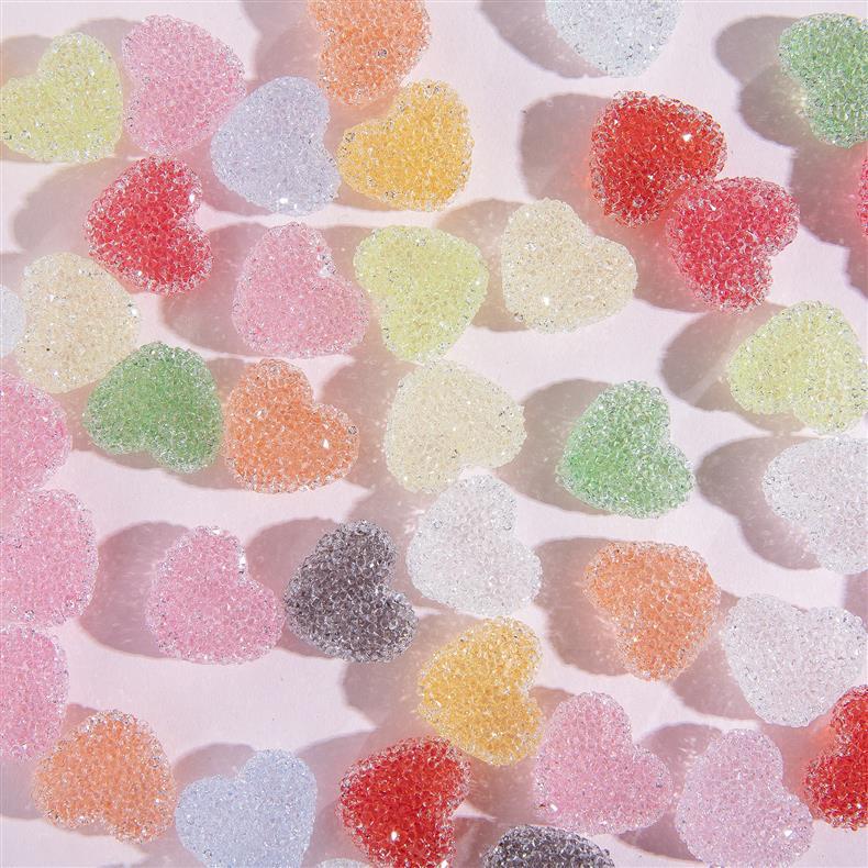 Candy Sugar Peach Heart Beads