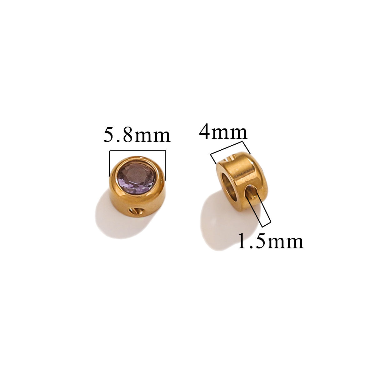 Colorful Rhinestone Stainless Steel Spacer Beads