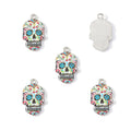 Colorful Enamel Skull Charms – Printed Alloy Skull Pendants for DIY Bracelets, Necklaces, Earrings & Jewelry Making
