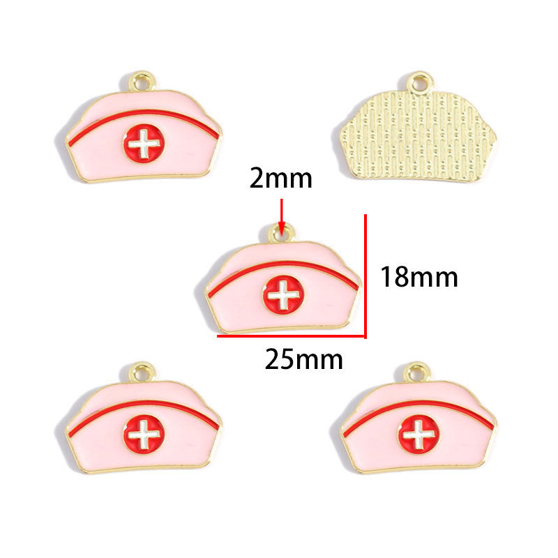 Nurse Hat & Medical Tool Alloy Charms – Colorful Healthcare-Themed Pendants for DIY Bracelets, Keychains & Jewelry Making