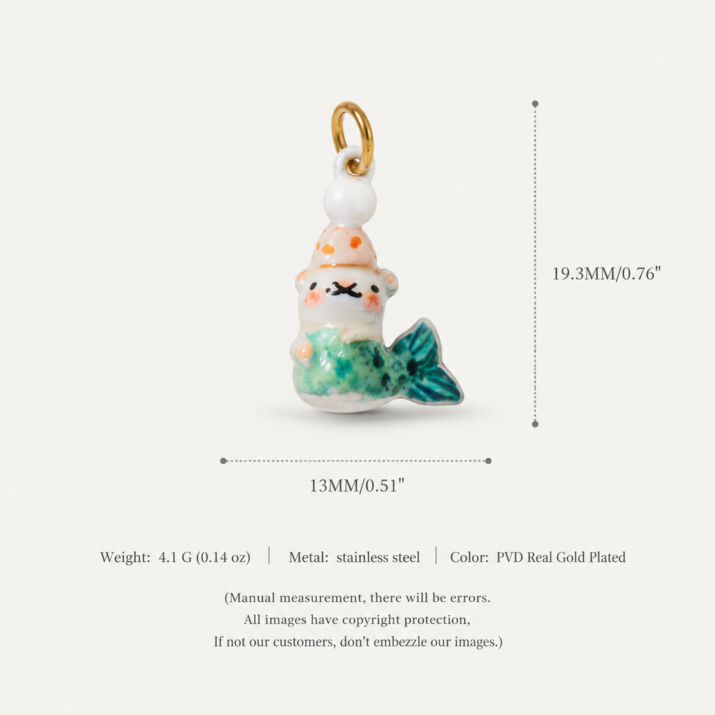 18K Gold-Plated Puppy Crystal Pendant Charms