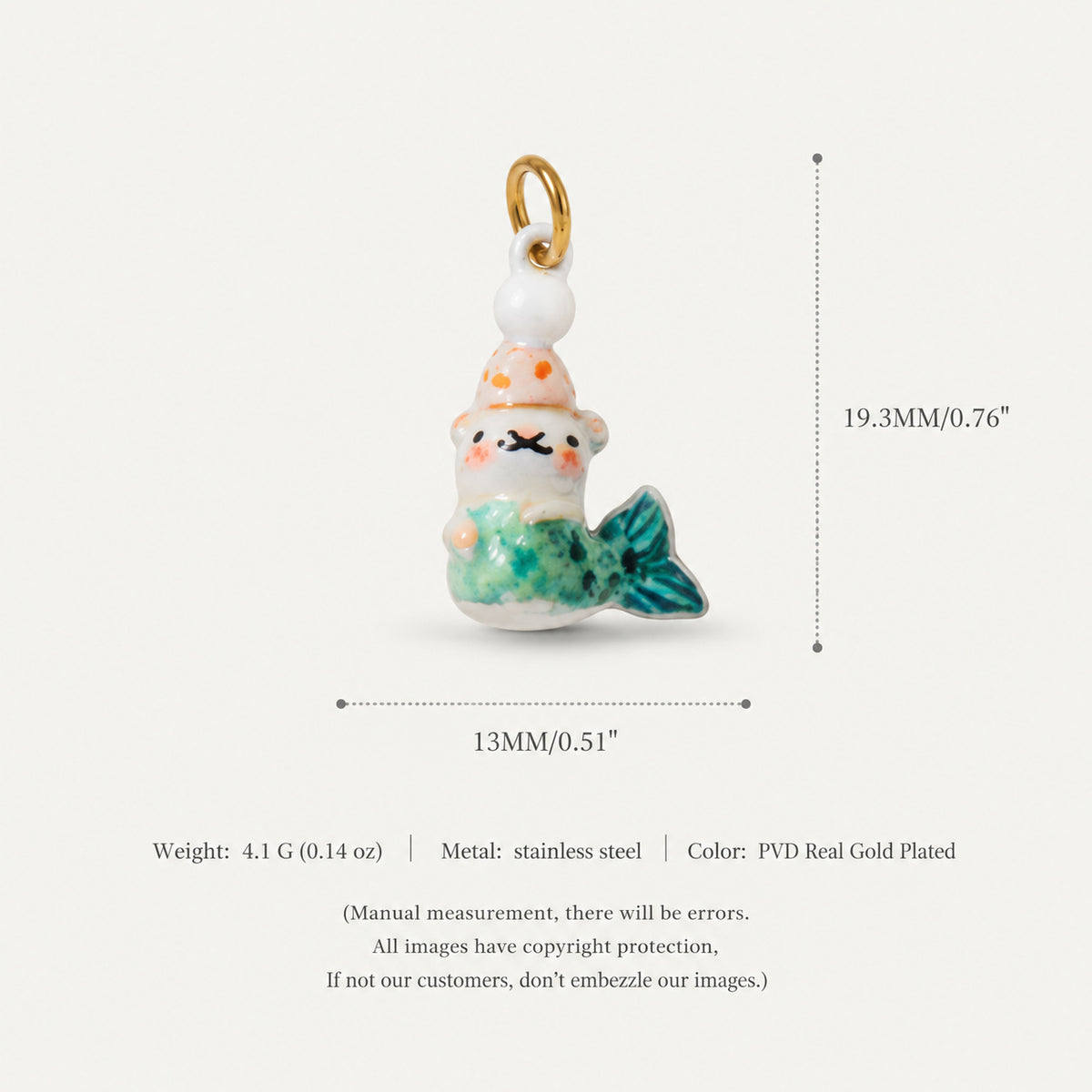 18K Gold-Plated Puppy Crystal Pendant Charms