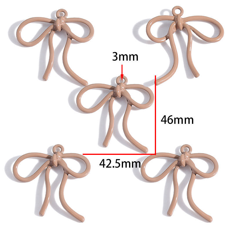 Colorful Painted Alloy Bow Charms – Fashion Ribbon Pendants for DIY Earrings, Necklaces, Hair Accessories & Jewelry Making