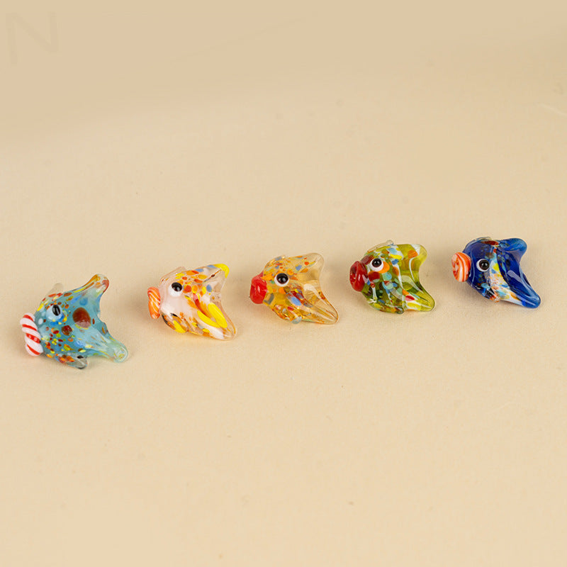 Japanese-Style Colorful Glazed Glass Fish Beads