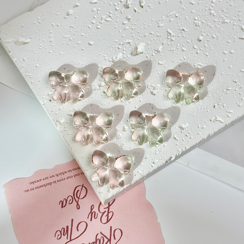 Glazed Crystal-Style Bow Beads (Horizontal Hole)