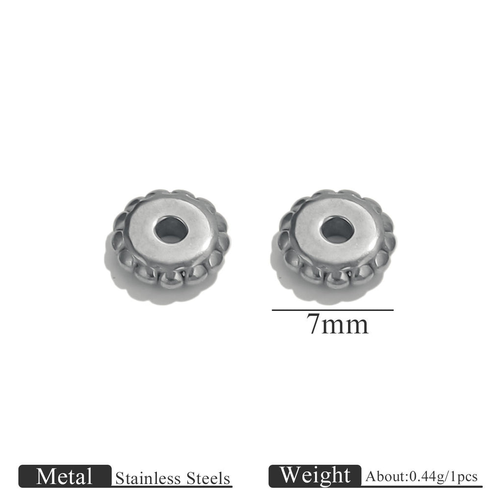 Dotted Gear Wheel Stainless Steel Spacer Beads