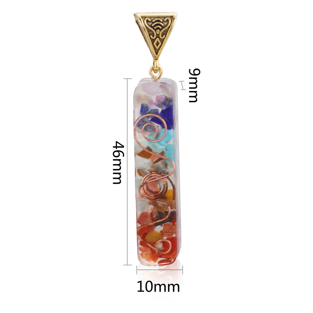 Colorful Natural Stone Chip Resin Pendant Charms
