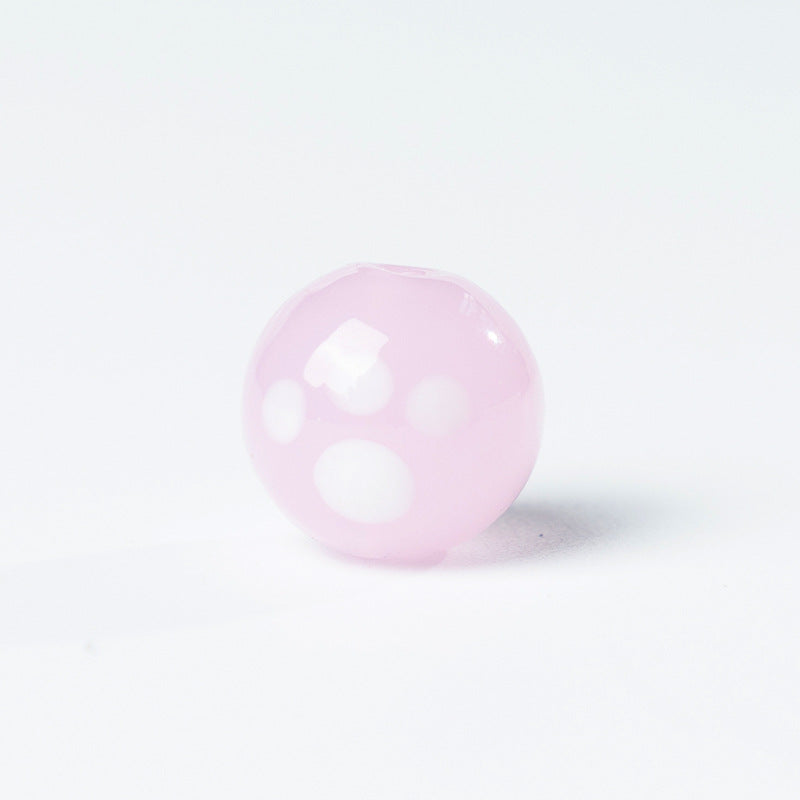 Cute Cat Paw Glass Beads with Straight Holes