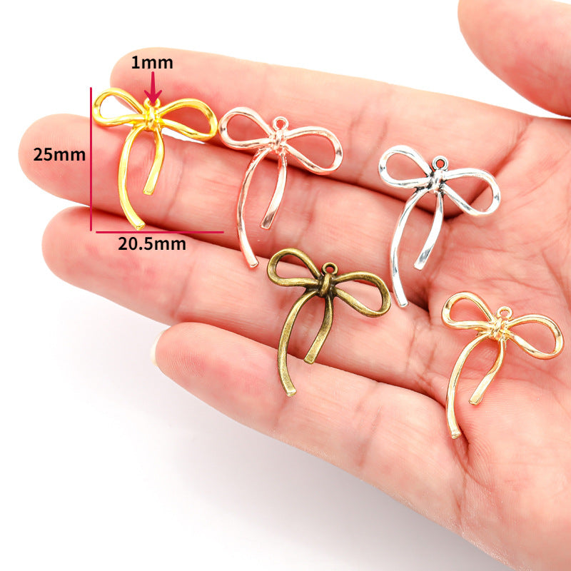 Colorful Alloy Bow Charms – Vintage Bow Tie Pendants for DIY Bracelets, Necklaces & Jewelry Making