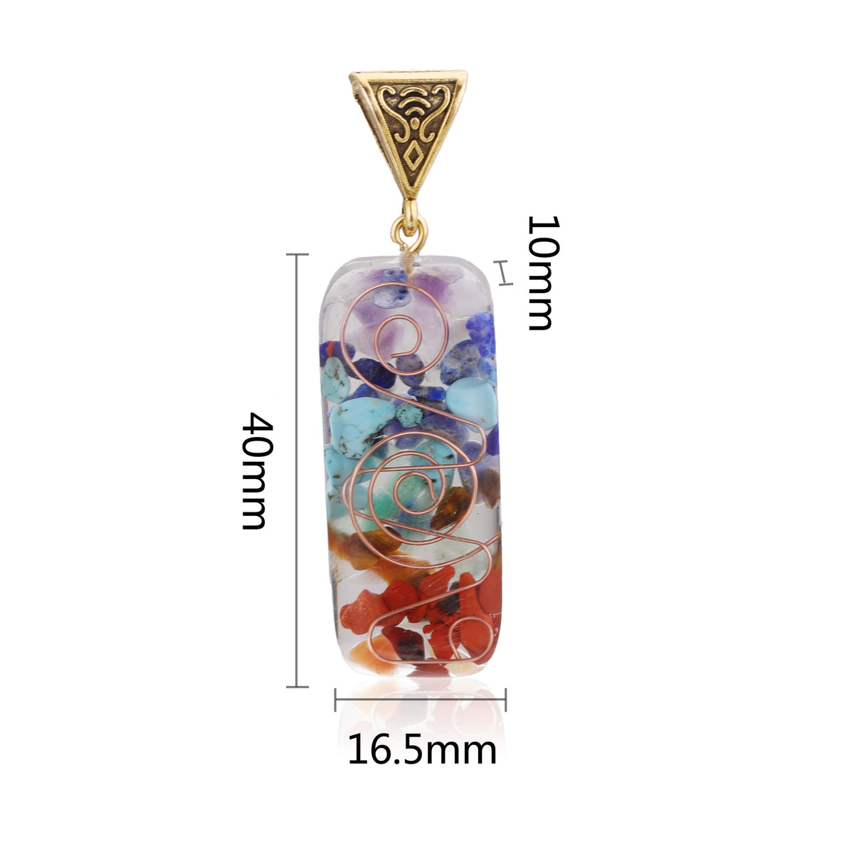 Colorful Natural Stone Chip Resin Pendant Charms