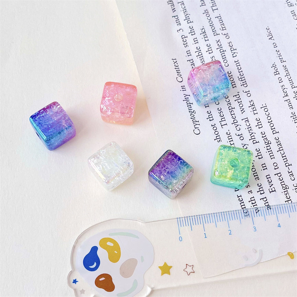 Colorful Gradient Acrylic Square Beads