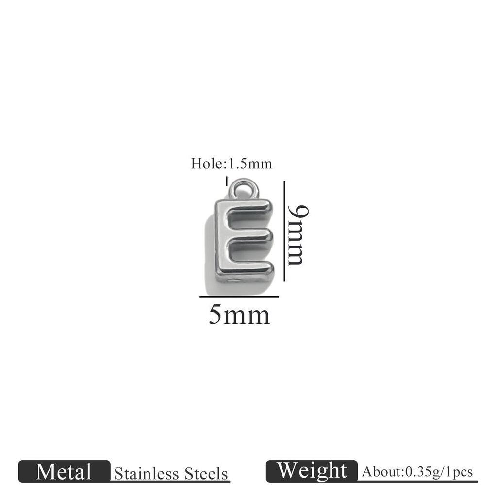 Mini A–Z Stainless Steel Round Letter Charms 10pcs