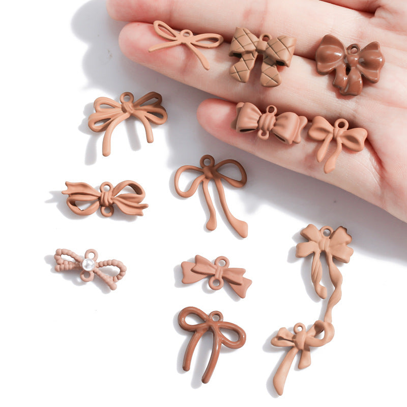 Colorful Painted Alloy Bow Charms – Fashion Ribbon Pendants for DIY Earrings, Necklaces, Hair Accessories & Jewelry Making