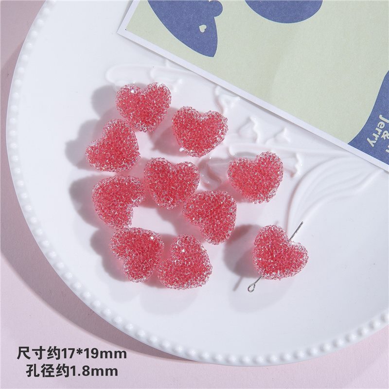 Candy Sugar Peach Heart Beads